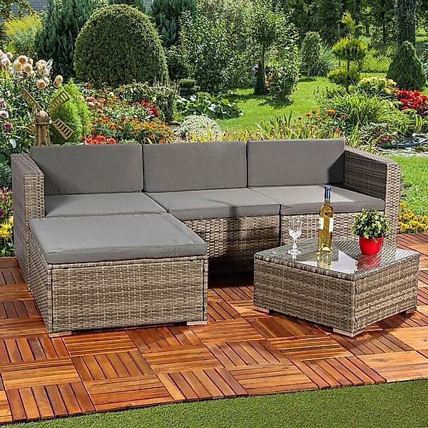 Melko Gartenlounge-Set Gartengarnitur Lounge Polyrattan 5tlg. günstig online kaufen