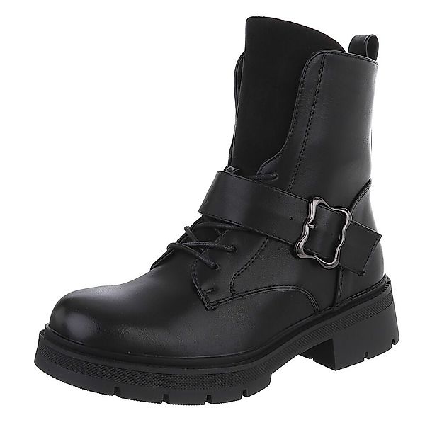 Ital-Design Moderne Damen Stiefel mit Riemen günstig online kaufen
