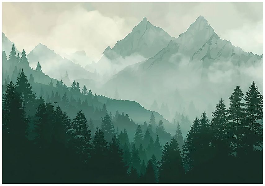 Wallarena Fototapete Berge Wald Bäume Vlies günstig online kaufen