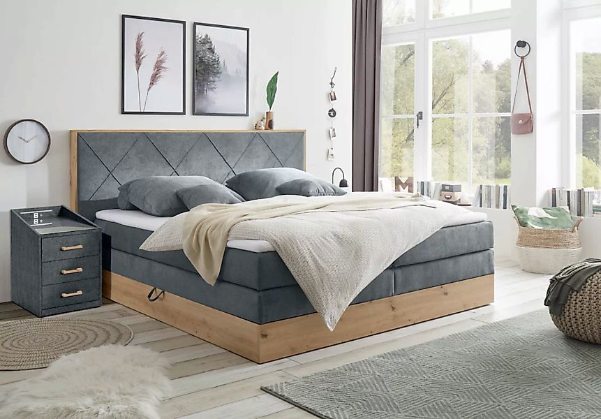 ED EXCITING DESIGN Boxspringbett "Bellevue", inkl. Bettkasten, wahlweise mi günstig online kaufen