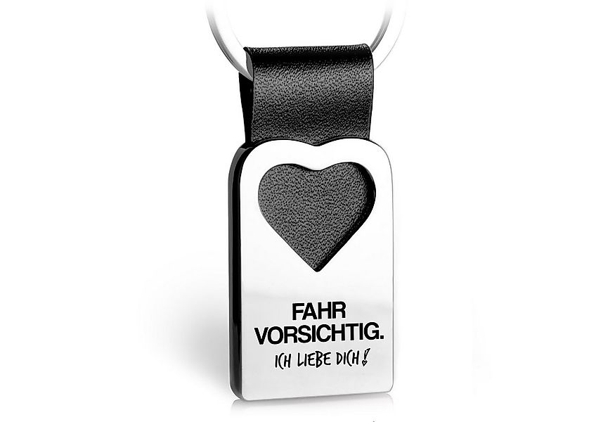 FABACH Schlüsselanhänger Lederanhänger mit Herz und Gravur - Fahr vorsichti günstig online kaufen