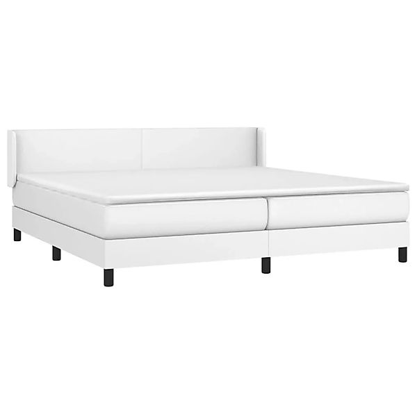 vidaXL Boxspringbett mit Matratze Weiß 200x200 cm Kunstleder 3130680 günstig online kaufen