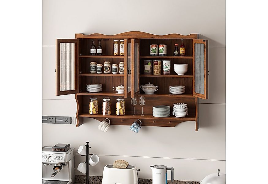 STILVORA Hängeschrank mit Glastüren&Haken,Wandschrank Badezimmerschrank mit günstig online kaufen