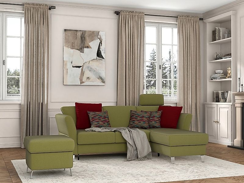 sit&more Ecksofa »Visby L-Form«, wahlweise mit Bettfunktion und Bettkasten, günstig online kaufen