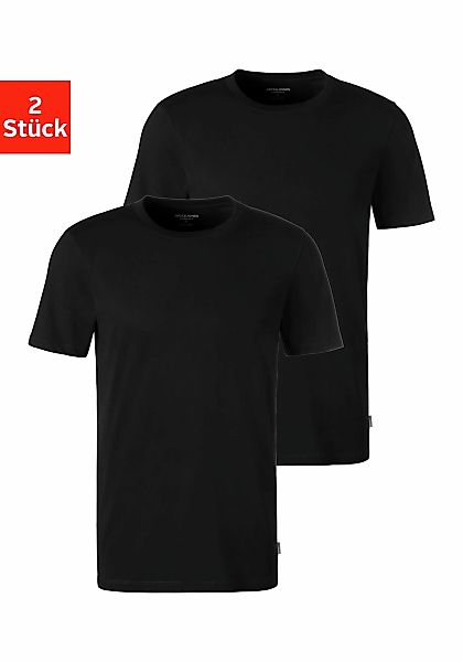 Jack & Jones T-Shirt "Crew-Neck" 2er-Pack, unifarben, modisch, regular fit, günstig online kaufen