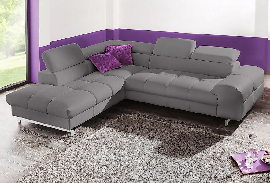 COTTA Ecksofa "Chef L-Form" mit Kopfteilverstellung, edle Metallkufen, wahl günstig online kaufen