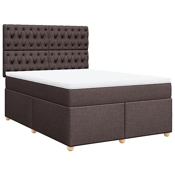 vidaXL Boxspringbett mit Matratze Dunkelbraun 160x200 cm Stoff 3293641 günstig online kaufen