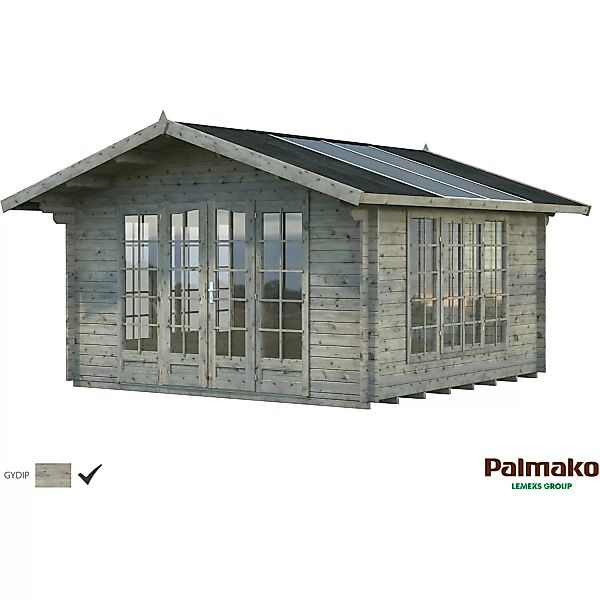 Palmako Irene Holz-Gartenhaus Grau Satteldach Tauchgrundiert 400 cm x 380 c günstig online kaufen