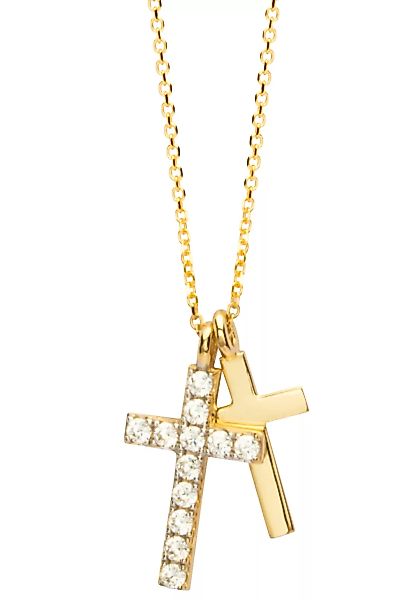 NANA KAY Kette mit Anhänger "Halskette Gold, Kreuz, Glitzersteine FG083S", günstig online kaufen