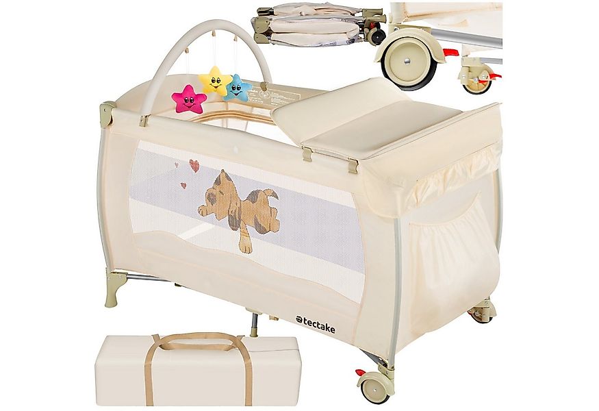 tectake Baby-Reisebett Kinderbett mit Wickelauflage und Transporttasche 132 günstig online kaufen
