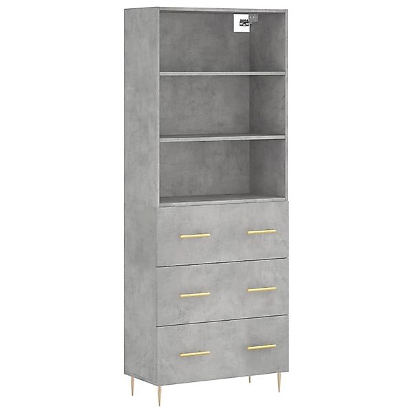vidaXL Highboard Betongrau 69,5x34x180 cm Holzwerkstoff 3189369 günstig online kaufen