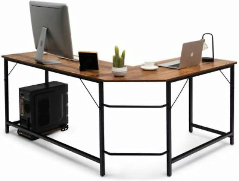 COSTWAY® Schreibtisch Computertisch L-Form braun günstig online kaufen