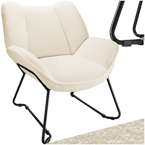 tectake Esszimmerstuhl Sessel Kjeld Bouclé, gepolstert, günstig online kaufen
