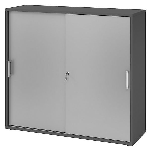 bümö Aktenschrank office Schiebetürenschrank Dekor: Graphit/Silber - Griffe günstig online kaufen