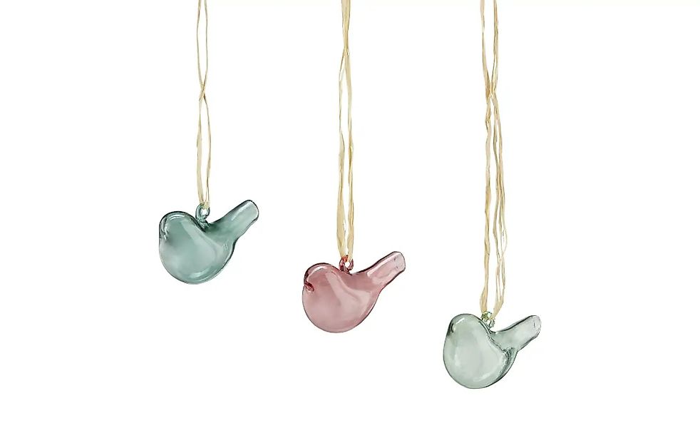 Deko Vogel Anhänger  3er Set   ¦ mehrfarbig ¦ Glas,Naturprodukte ¦ Maße (cm günstig online kaufen