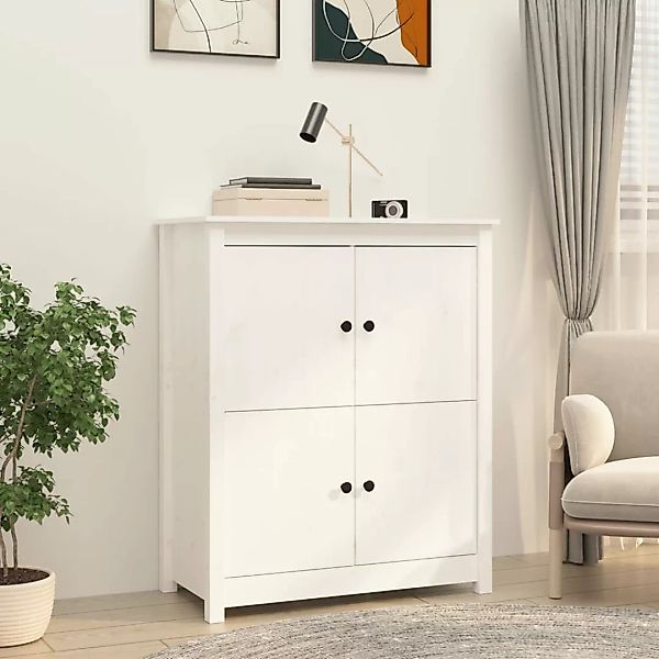 Vidaxl Sideboard Weiß 83x41,5x100 Cm Massivholz Kiefer günstig online kaufen