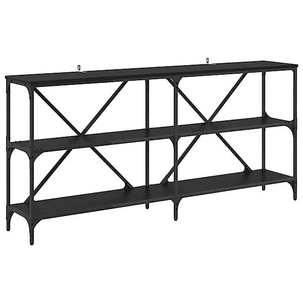 vidaXL Konsolentisch mit Regal Schwarz Eichen-Optik 160 x 30 x 75 cm 881904 günstig online kaufen