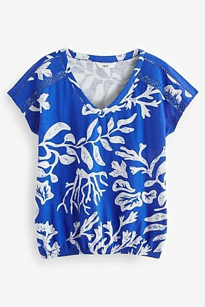 Next T-Shirt Top mit V-Ausschnitt und Ballonsaum (1-tlg) günstig online kaufen