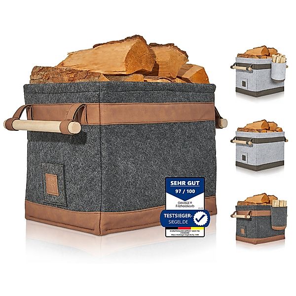 OAKAGE Kaminholzkorb Holzkorb für Kaminholz Feuerholzkorb günstig online kaufen