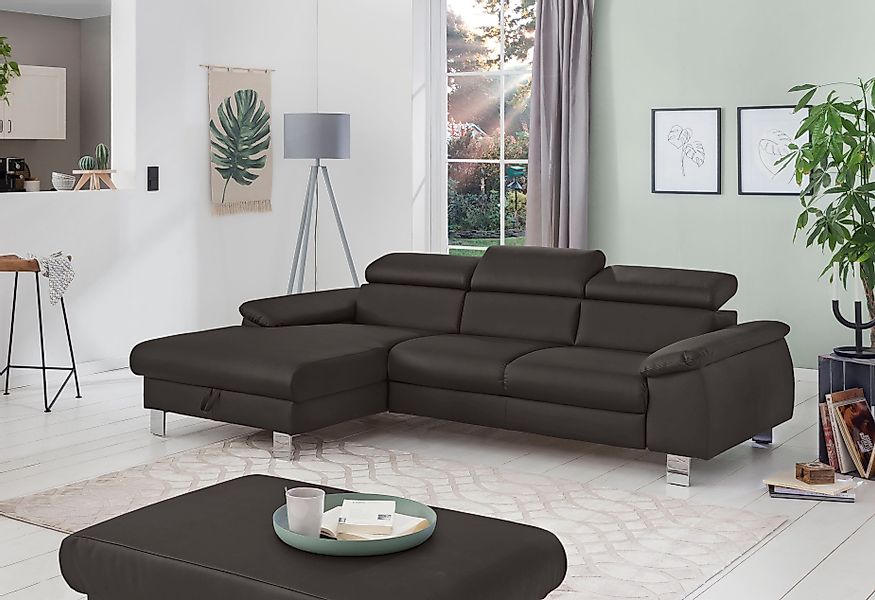 COTTA Ecksofa "Komaris L-Form, B: 244 cm" mit Kopfteilverstellung, optional günstig online kaufen