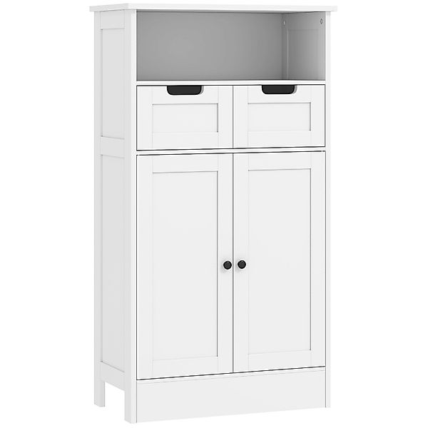 Kleankin Badzimmerschrank mit Verstellbar Ablage MDF Weiß 60L x 30B x 108,8 günstig online kaufen