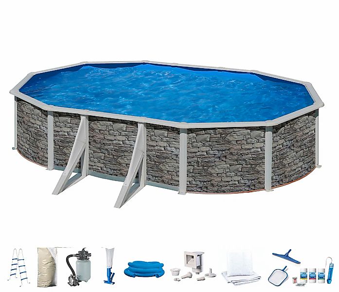 my POOL BWT Ovalpool in moderner Steinoptik, Höhe 120 cm, verschiedene Größ günstig online kaufen