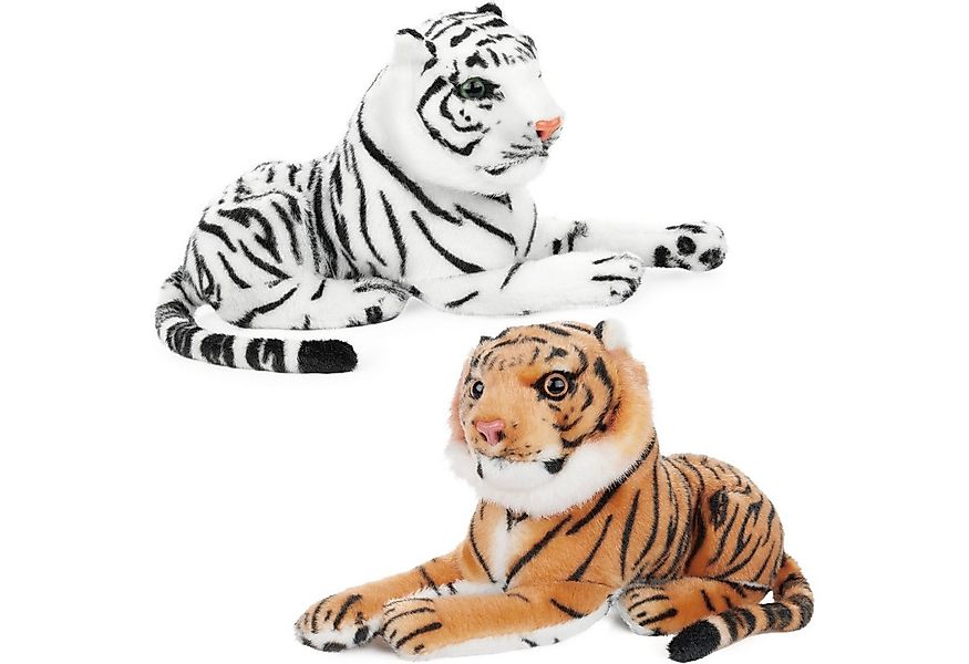 BRUBAKER Kuscheltier Plüsch Tiger 25 cm (2-St., 2er Set, Weiß und Braun), S günstig online kaufen