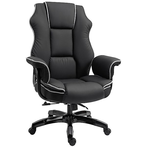 Vinsetto Bürostuhl Kunstleder Schaumstoff Schwarz 76B x 80T x 118-124H cm günstig online kaufen