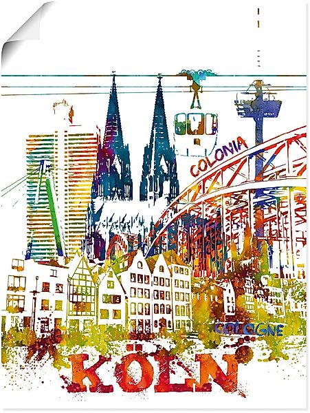 Artland Leinwandbild Köln Dom Grafik, Köln günstig online kaufen