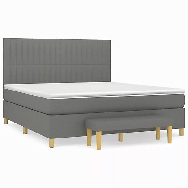 vidaXL Boxspringbett Boxspringbett mit Matratze Dunkelgrau 180x200 cm Stoff günstig online kaufen