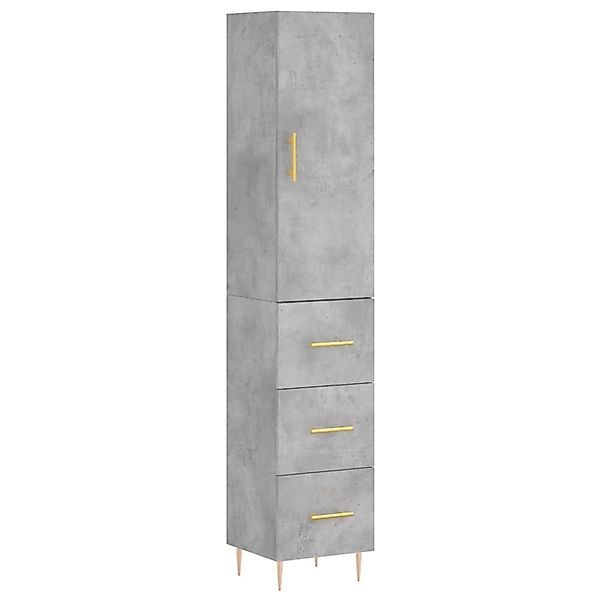 vidaXL Highboard Betongrau 34,5x34x180 cm Holzwerkstoff 3198845 günstig online kaufen