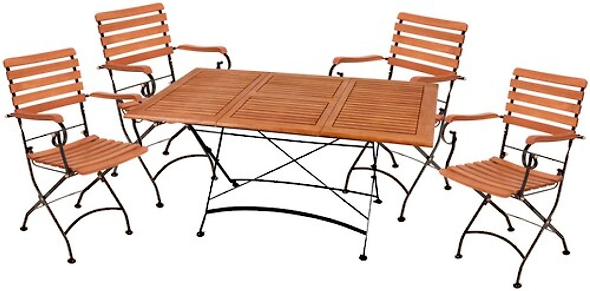 Garden Pleasure Garten-Essgruppe »WIEN« 5 Stk. tlg. mit ausziehbarem Tisch günstig online kaufen