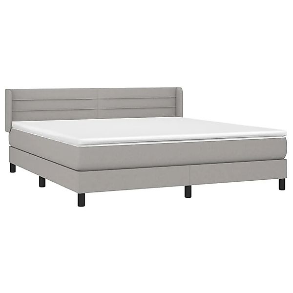vidaXL Boxspringbett mit Matratze Hellgrau 180x200 cm Stoff 3129809 günstig online kaufen