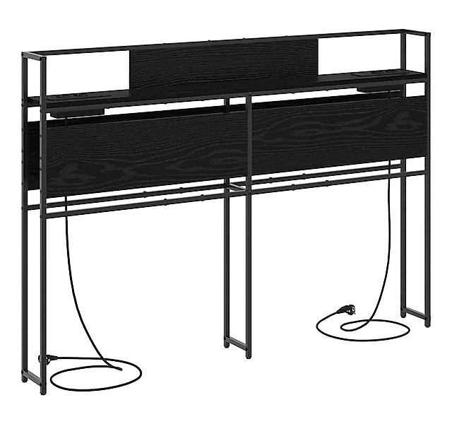 vidaXL Bett Stauraum-Kopfteil Schwarz Eichen-Optik 135 cm Holzwerkstoff (1- günstig online kaufen