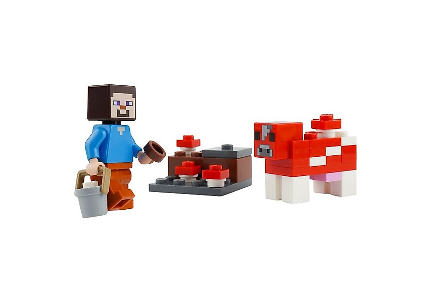LEGO® LEGO® Minecraft Mini-Set Steve mit Mooshroom Cow Minifigur - Menge 1x günstig online kaufen