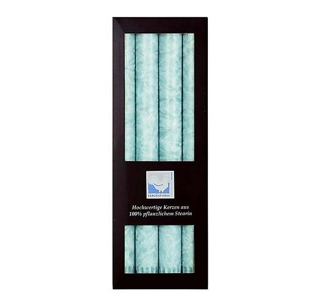Kerzenfarm Hahn Formkerze Stearin Stabkerze Set - eisblau günstig online kaufen