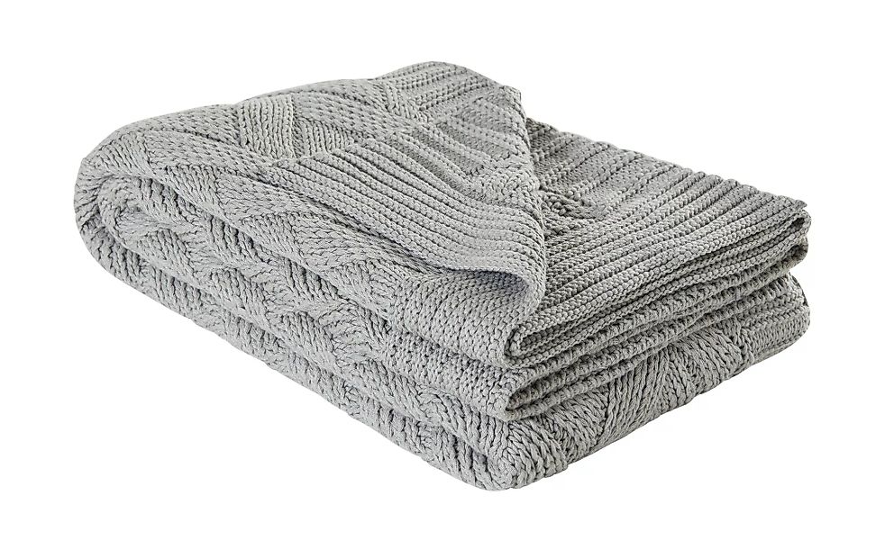 Gray & Jones Wohndecke ZigZag  Cap Ferrat - grau - 100% Baumwolle - 130 cm günstig online kaufen