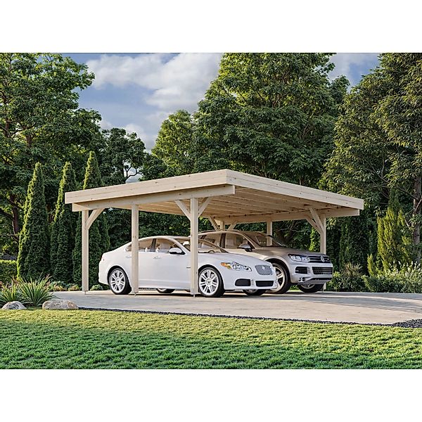 Palmako Carport Karl 555 x 372 cm Lackiert Dunkelgrau FSC® günstig online kaufen