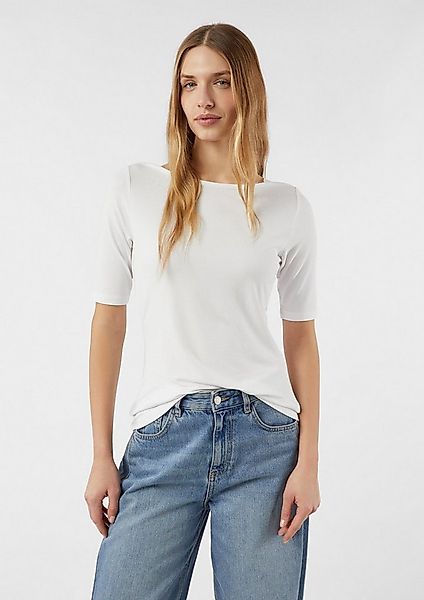 comma Kurzarmshirt T-Shirt Feminines Shirt aus Viskosejersey günstig online kaufen