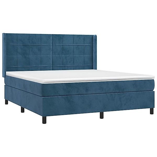 vidaXL Bett Boxspringbett mit Matratze Dunkelblau 180x200 cm Samt günstig online kaufen
