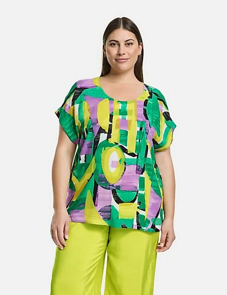 Samoon Kurzarmbluse Blusenshirt mit farbenfrohem Print günstig online kaufen