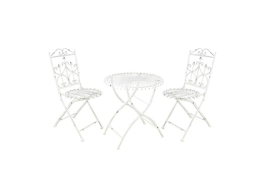 HTI-Living Küchentisch Essgruppe 3-teilig Weiß Romantic Garden (Set, 3-St., günstig online kaufen