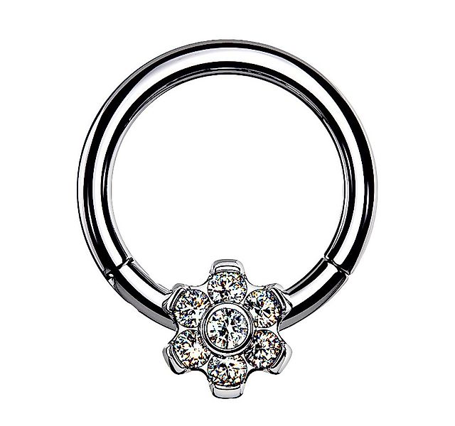 Taffstyle Nasenpiercing Titan Septum Helix Scharnier Kristall Blume Titan S günstig online kaufen