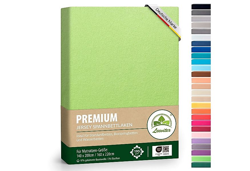leevitex® Spannbettlaken Premium Spannbettlaken, 97% Mako-Jersey-Baumwolle günstig online kaufen