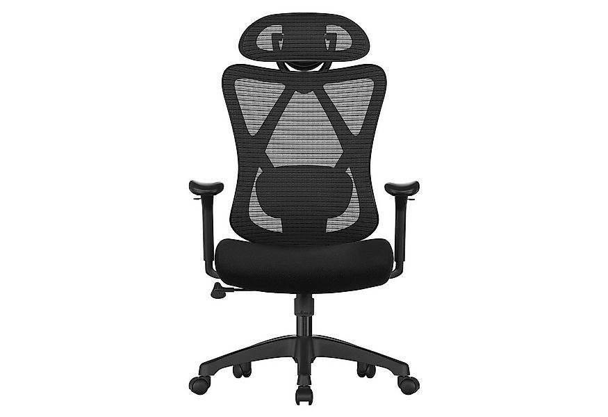 SONGMICS Bürostuhl, ergonomisch, verstellbare Lendenstütze und Kopfstütze günstig online kaufen