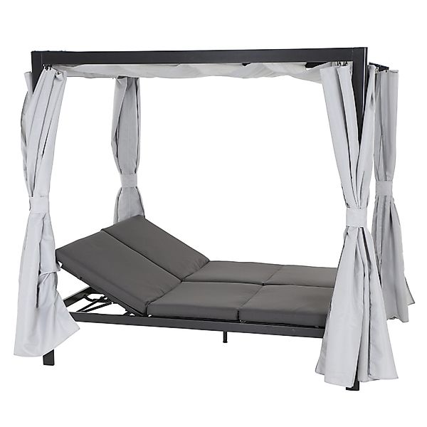 Siena Garden Loungebett Waikiki 206 cm x 150 cm x 200 cm Anthrazit günstig online kaufen