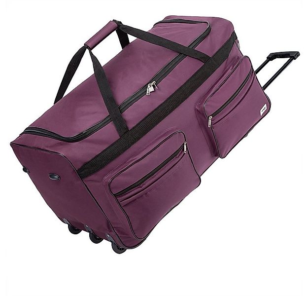 monzana Reisetasche, mit Rollen 160L Trolley Teleskopgriff Violett Groß XXL günstig online kaufen