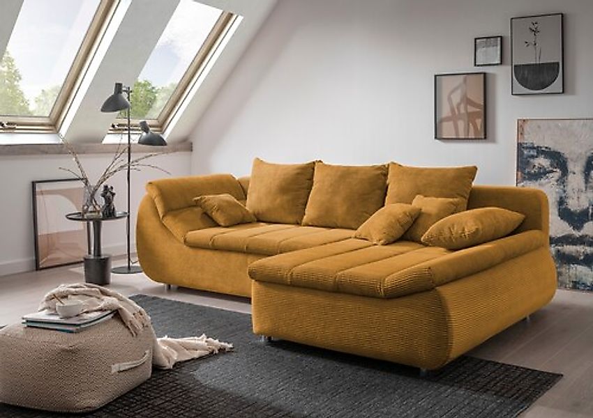 INOSIGN Ecksofa »Imola elegant und bequem, aktuelle Steppung im Sitz, L-For günstig online kaufen