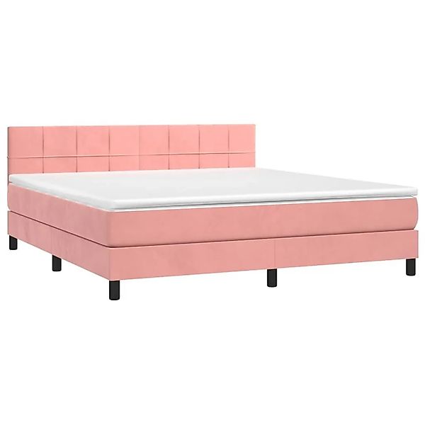 vidaXL Boxspringbett mit Matratze & LED Rosa 180x200 cm Samt 3134422 günstig online kaufen