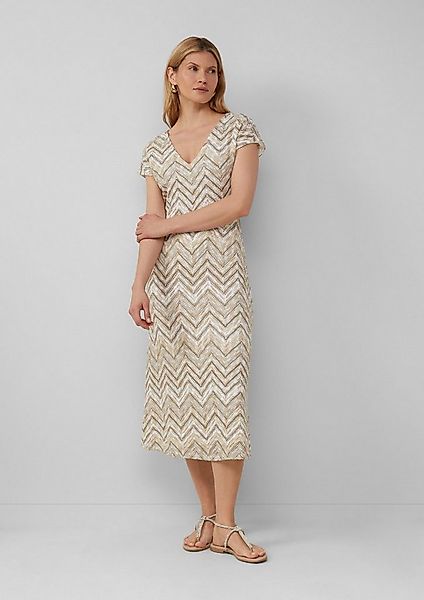 s.Oliver Midikleid Kleid Antailliertes Midikleid aus Strickjersey mit V-Aus günstig online kaufen